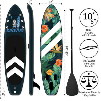 Ocean Waters Inflatable Stand Up Paddle Board Surfboard Surfing Light Weight